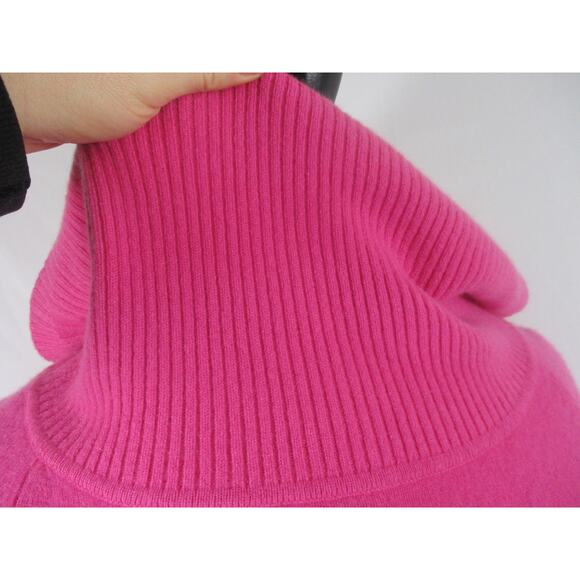 Valerie Stevens 2 Ply Cashmere Hot Pink Mock Neck Sweater Small - Picture 8 of 9